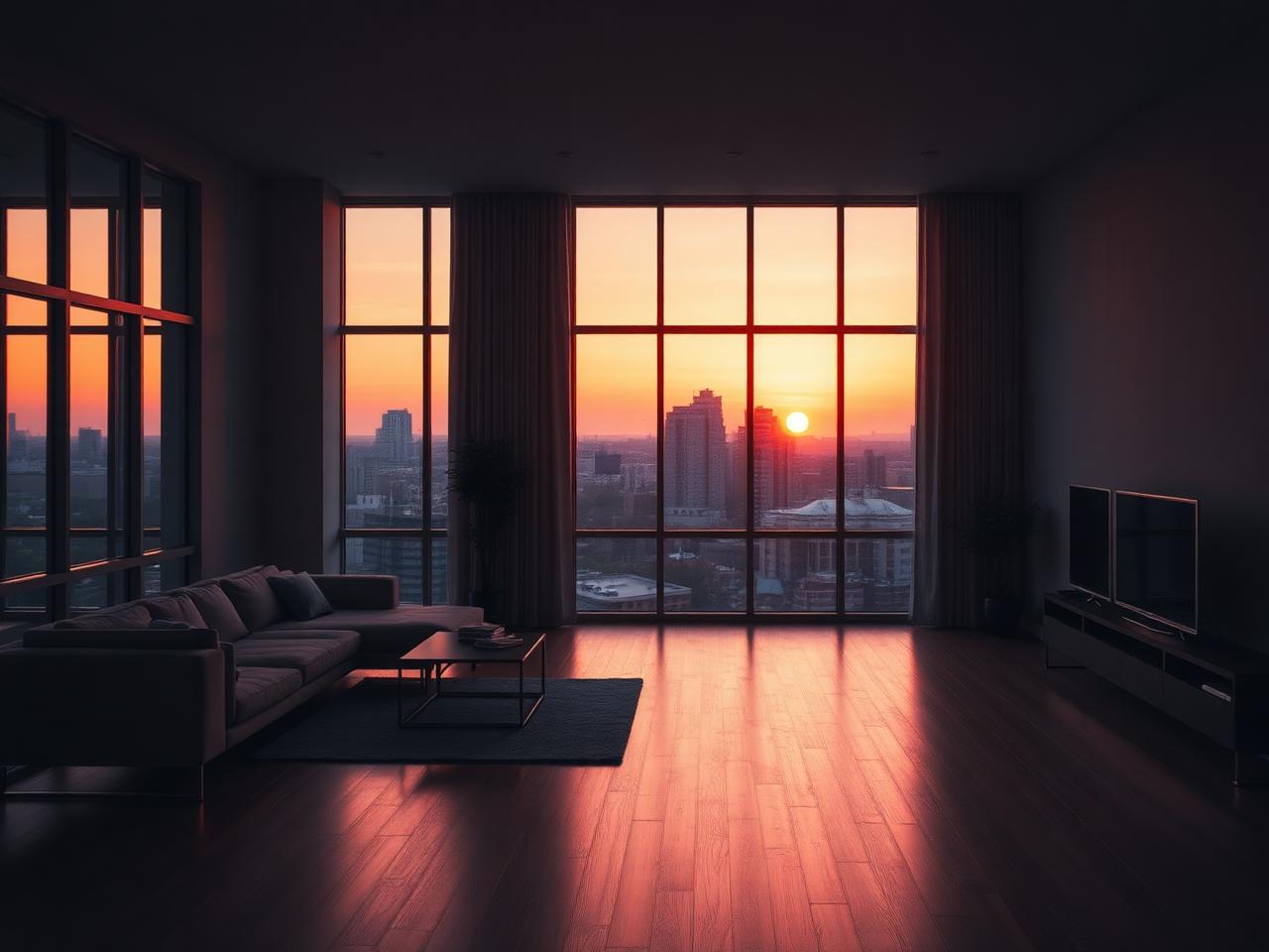 Empty luxury apartment at dusk representing vacancy loss
